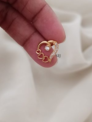 Heart Screw Back Stud Earrings ARJIE02592