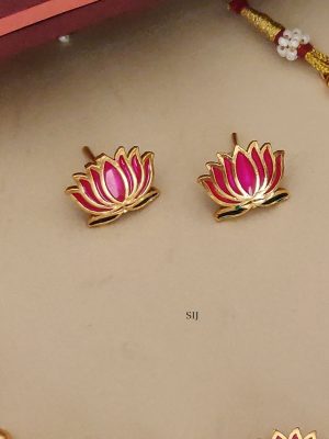 Meenakari Pink Lotus Necklace ABDIN02102