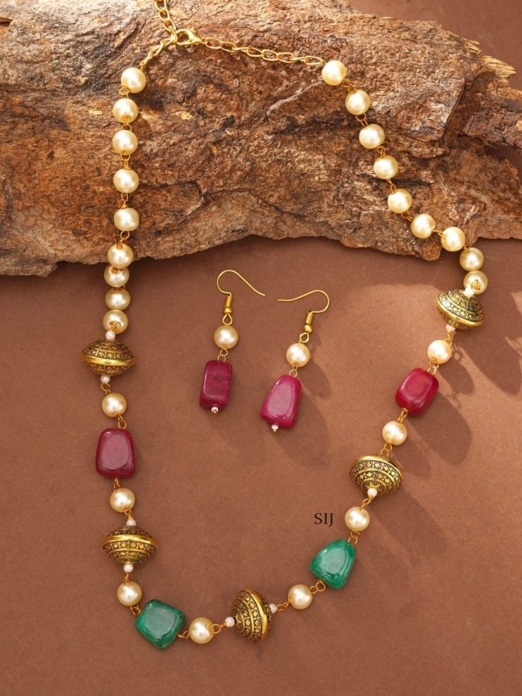 MultiColour Jaipuri Stone Pearl Chain ABDIPC02066