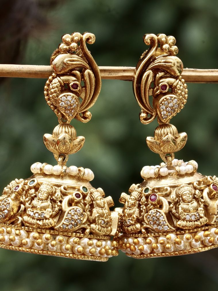 Peacock Antique Jhumkas ACCIE02275