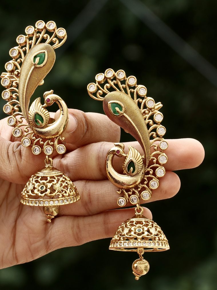 Peacock Ear Cuff Jhumkas ACCIE02279