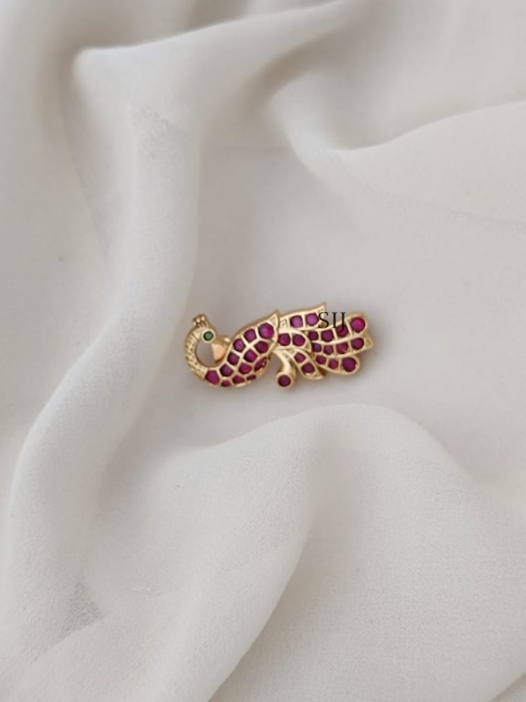 Peacock Ruby Saree Pin ARJIS02601