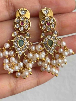 Green Beaded Lakshmi Haram