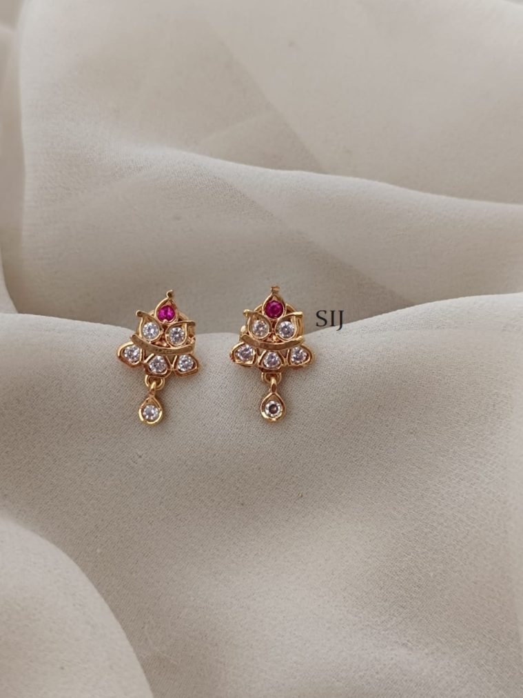 Stone Antique Screw Back Earrings ARJIE02599