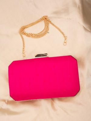 Tanjore Painted Pink Silk Clutch Bag ALAIO00018