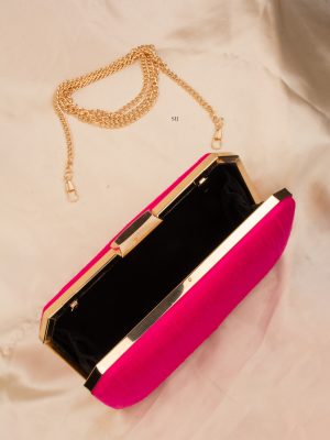 Tanjore Painted Pink Silk Clutch Bag ALAIO00018