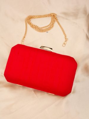 Tanjore Painted Red Silk Clutch ALAIO00019