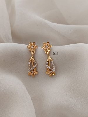 White Stone Antique Screw Back Earrings ARJIE02593