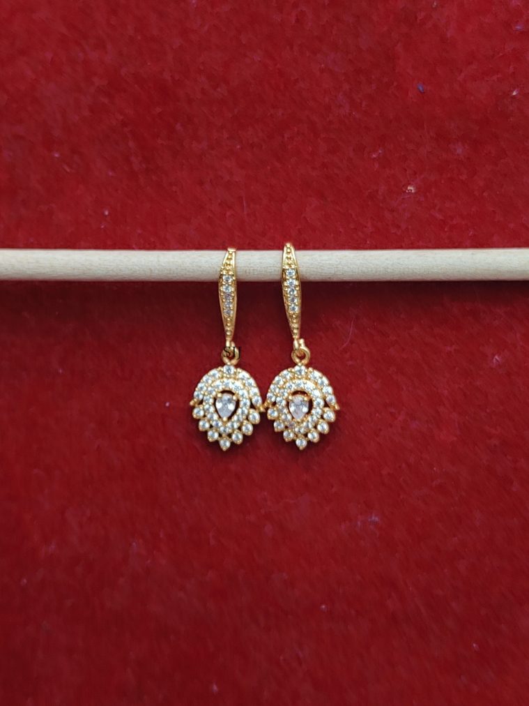White Stone Hook Earrings DHEIE02505