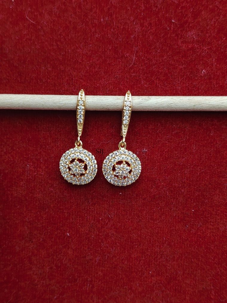 White Stone Hook Earrings DHEIE02507