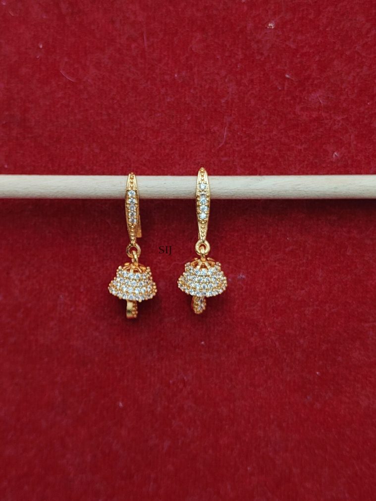White Stone Hook Jhumkas DHEIE02510