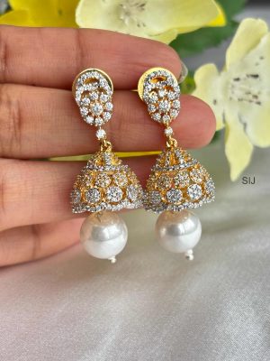 White Stone Jhumkas SPAIE02446