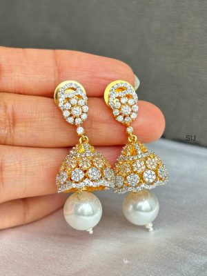 White Stone Jhumkas SPAIE02446