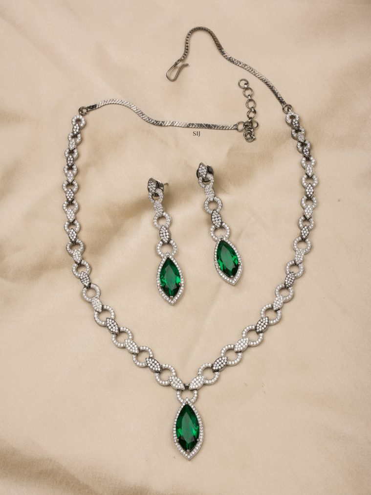 White Stone Necklace ALAIN00016