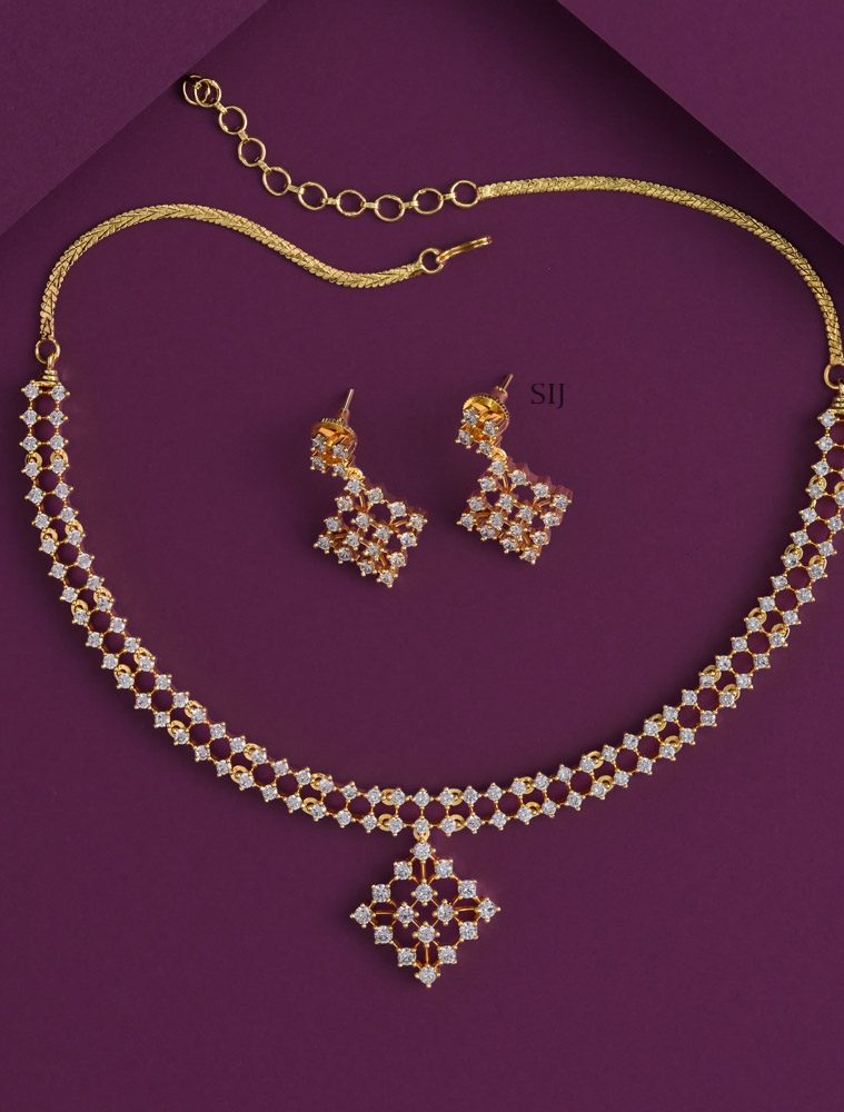 White Stone Necklace AADIN01335