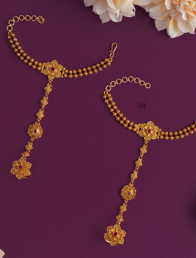 Antique Finger Ring Bracelet(Hathpan) AADIB01407