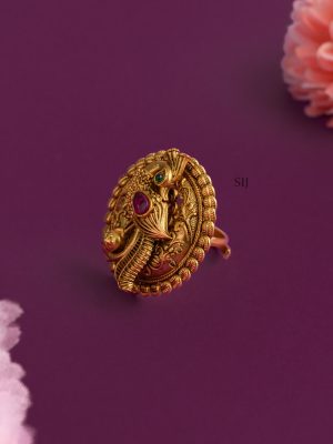 Antique Peacock Adjustable Finger Ring AADIF01413