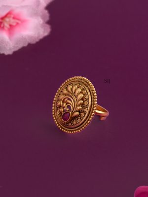 Antique Peacock Adjustable Finger Ring AADIF01415