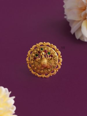 Antique Peacock Adjustable Finger Ring AADIF01418