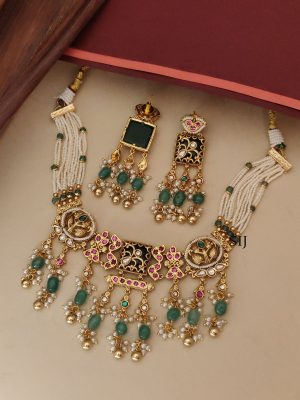Stone White Beaded Necklace ABDIN02153