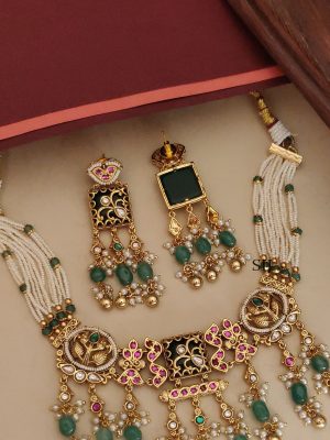 Stone White Beaded Necklace ABDIN02153