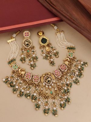 Stone White Beaded Necklace ABDIN02154