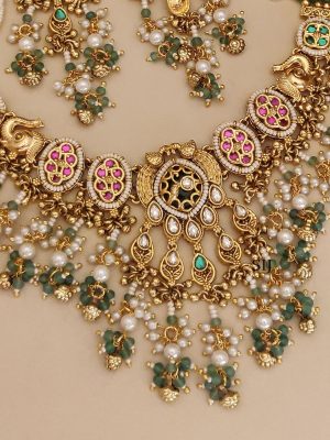 Stone White Beaded Necklace ABDIN02154
