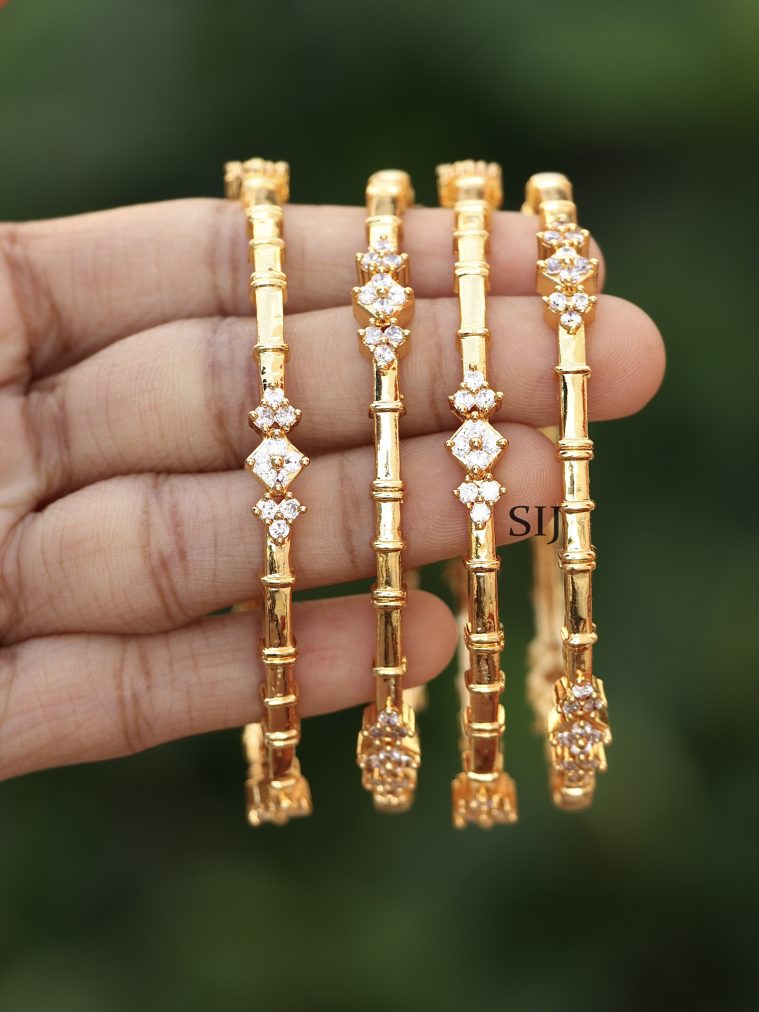 White Stone Bangles ACCIB02344