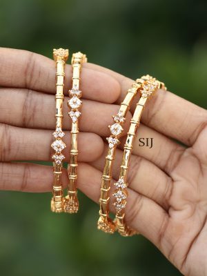 White Stone Bangles ACCIB02344