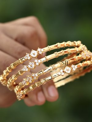 White Stone Bangles ACCIB02344