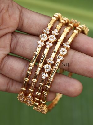 White Stone Bangles ACCIB02344