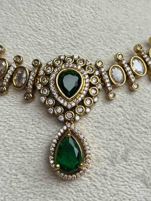 Emerald White Stone Necklace SPAIN02471