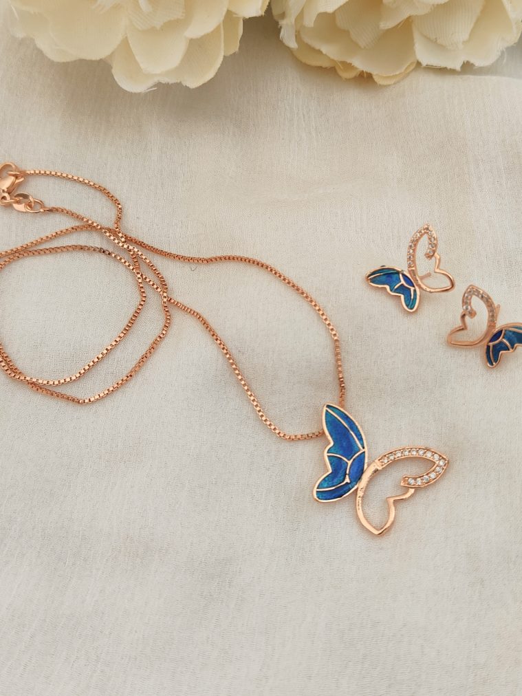 Enamel Pendant Rose Gold Chain DHEIPC02514