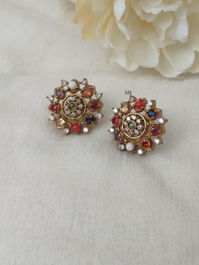 Navaratna Ear Studs DHEIE02518