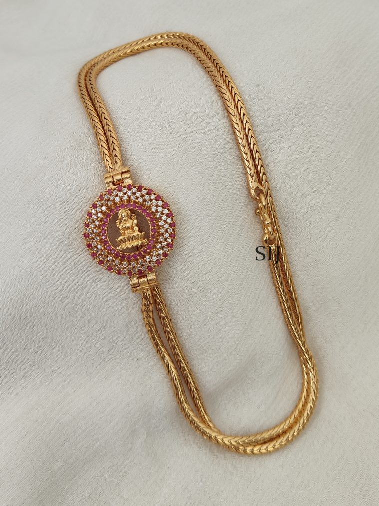 Stone Lakshmi Mugappu Chain DHEIMC02532