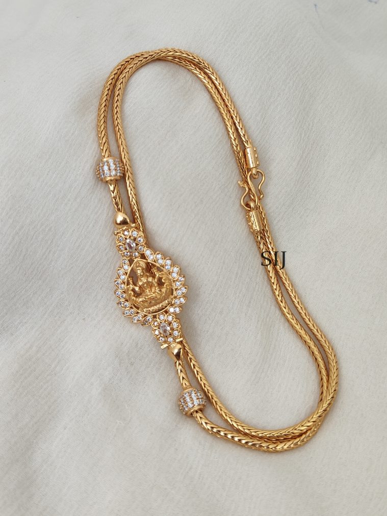 Stone Lakshmi Mugappu Chain DHEIMC02534
