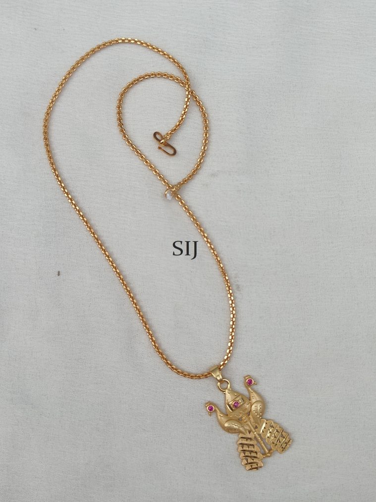 Dual Peacock Vel Pendant Chain DHEIPC02551