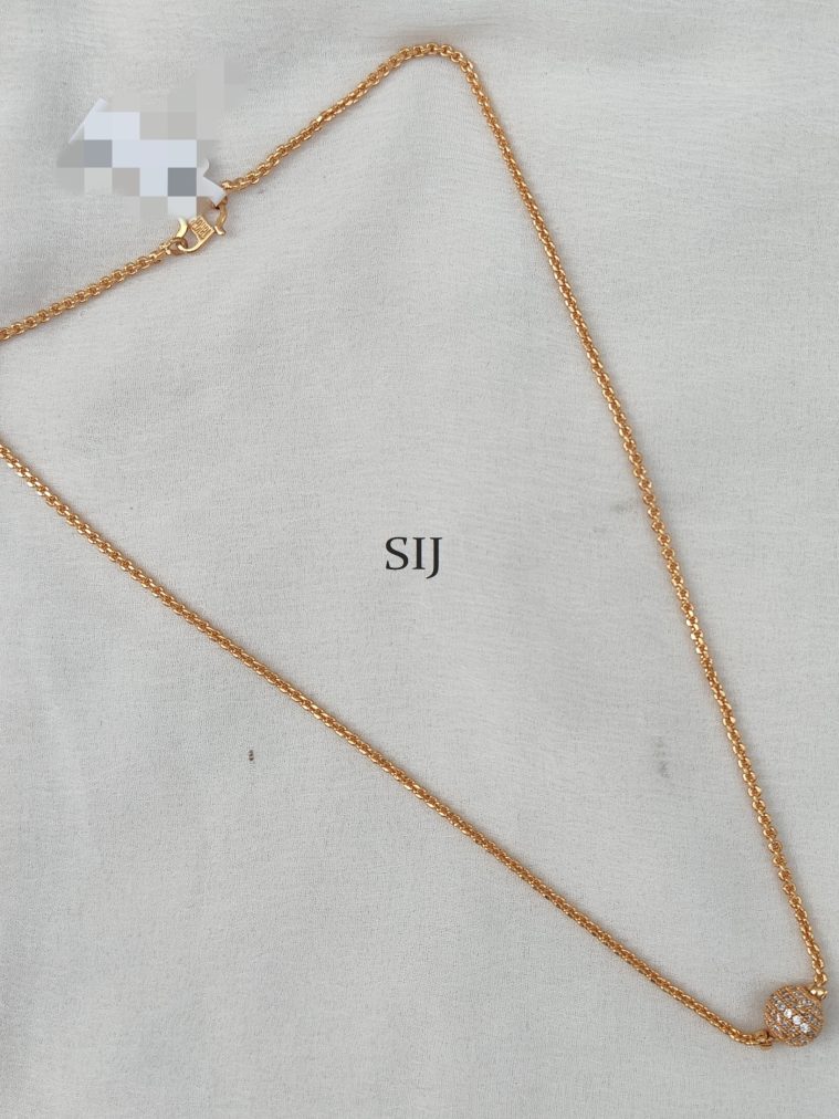 White Stones Ball Pendant Chain DHEIPC02553