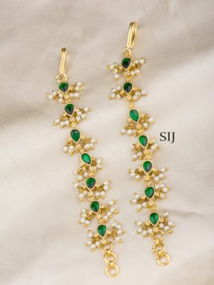 Emerald Pearl Ear Chains ALAIMT00029