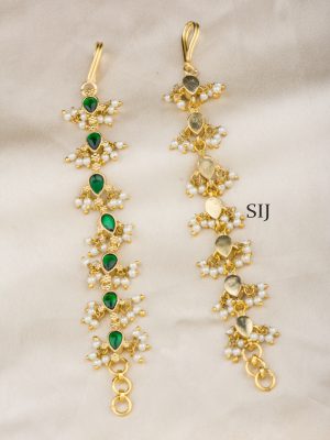 Emerald Pearl Ear Chains ALAIMT00029