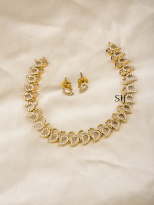 White Stone Necklace ALAIN00030