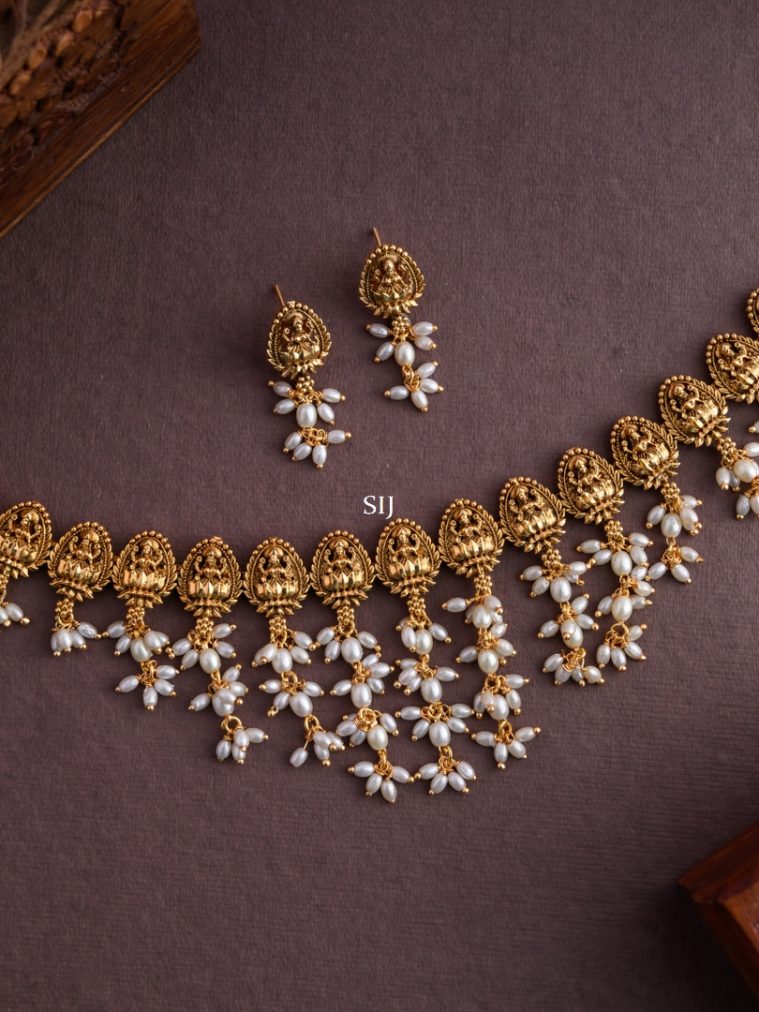 Lakshmi Pearl Guttapusalu Necklace AJPIN03330