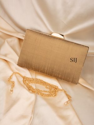 Tanjore Painted Golden Silk Clutch Bag ALAIO00035