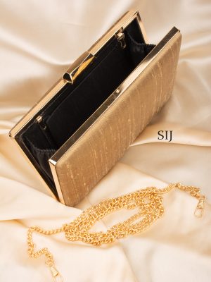 Tanjore Painted Golden Silk Clutch Bag ALAIO00035