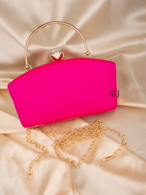 Tanjore Painted Pink Silk Clutch Bag ALAIO00037