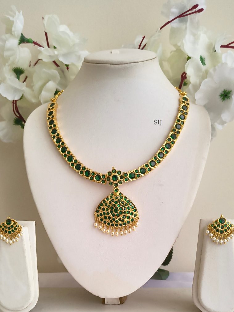 Emerald Antique Attigai Necklace Set ELEIN00042