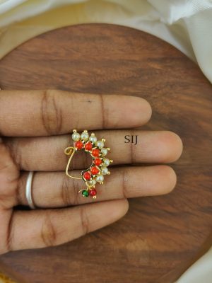 Coral Pearl Nose Ring AJPIPN03243