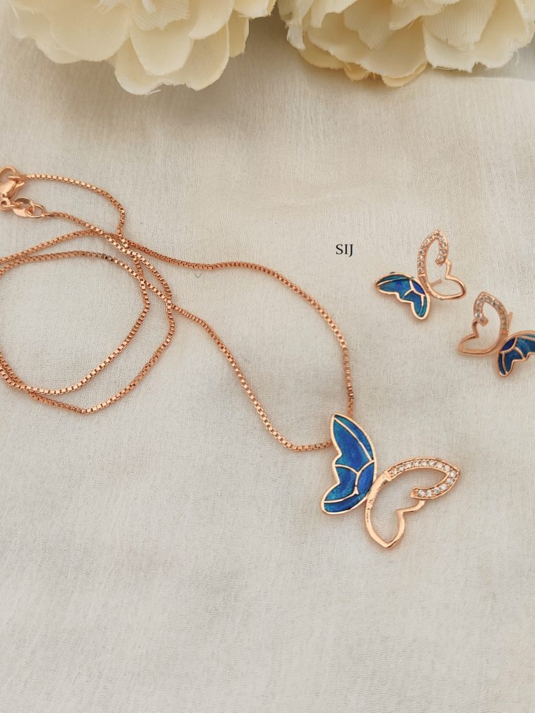 Enamel Pendant Rose Gold Chain DHEIPC02514
