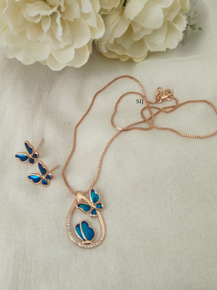 Enamel Pendant Rose Gold Chain DHEIPC02516