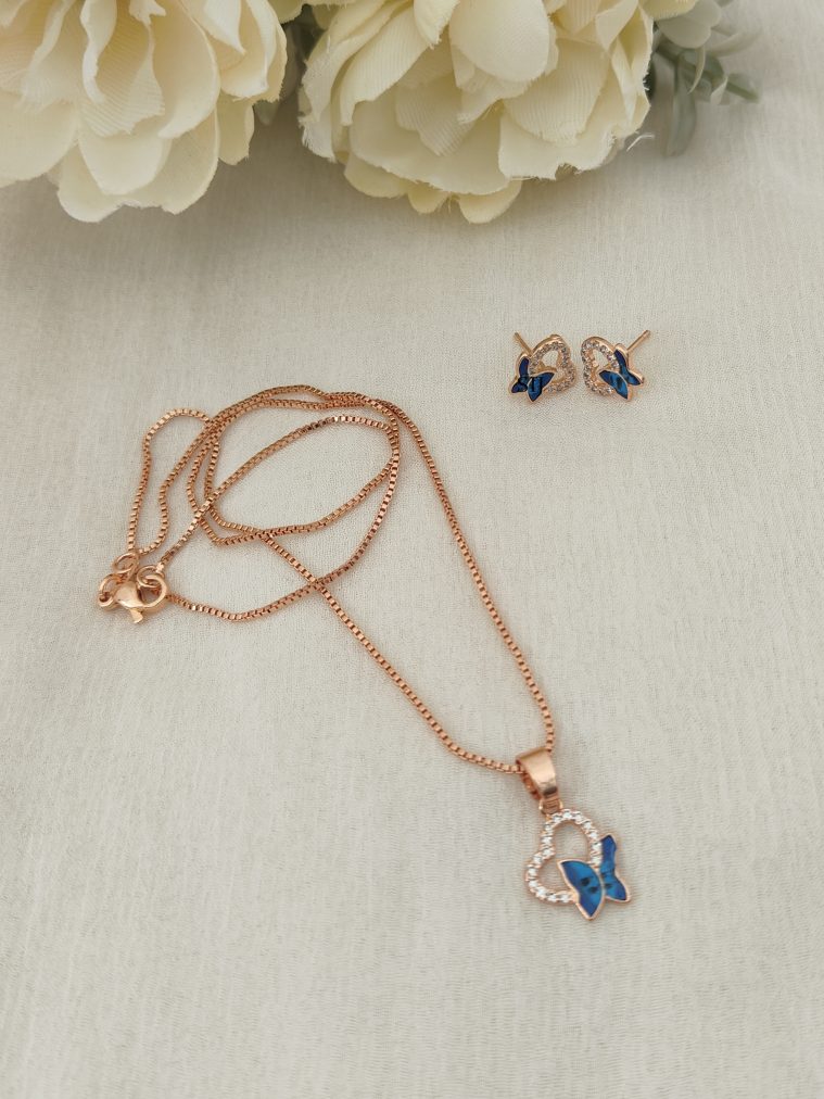 Enamel Pendant Rose Gold Chain DHEIPC02517